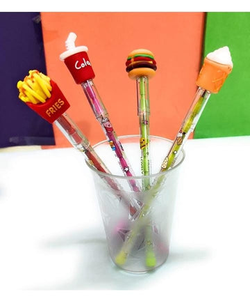 Fast Food pencils With Fancy Toppers( Pack of 2 )