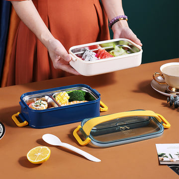Double Decker Lunch Boxes Leak Proof Reusable Freezer Safe Lunch Box for Kids - 1200ml