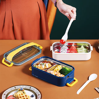 Double Decker Lunch Boxes Leak Proof Reusable Freezer Safe Lunch Box for Kids - 1200ml