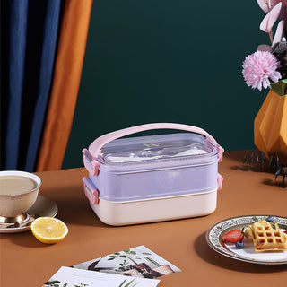 Double Decker Lunch Boxes Leak Proof Reusable Freezer Safe Lunch Box for Kids - 1200ml