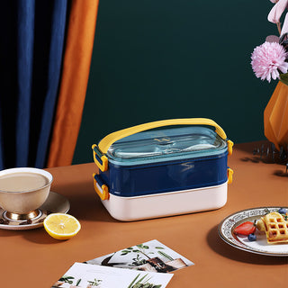 Double Decker Lunch Boxes Leak Proof Reusable Freezer Safe Lunch Box for Kids - 1200ml