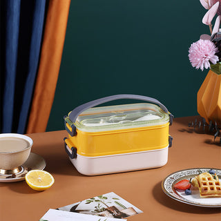 Double Decker Lunch Boxes Leak Proof Reusable Freezer Safe Lunch Box for Kids - 1200ml