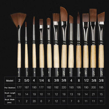Artist Painting Brushes Set with Box - Multicolour
