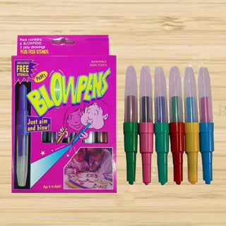 6 pc Color Spray Blow Pens(Box Damage)