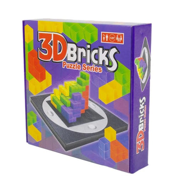 3D Bricks Puzzle Series, Kids Adult Table Chess 3D Square Grid Parent-child Toys (Multicolor)