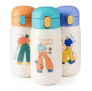 New Vector print vacuum water Bottle 420ML (Purple)