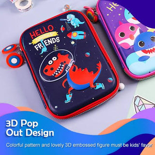Cartoon Design Pencil Case Pen Bags for Kid Large Capacity Stationary Organizer with Compartments