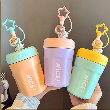 New Stylish Pastel Insulted Stainless Steel Mug with Star Space Topper (450ml )