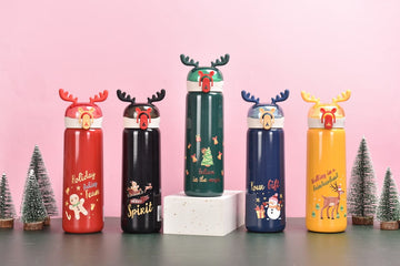 Deer Shape Edition Insulated Kids Water Bottle Black - 500 ML