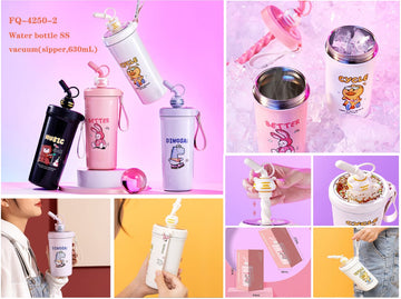 380 Ml Kawaii Bear Thermo Bottle For Kids Girl School Women Stainless Steel  Insulated Cup With Straw Cute Thermal Water Bottles