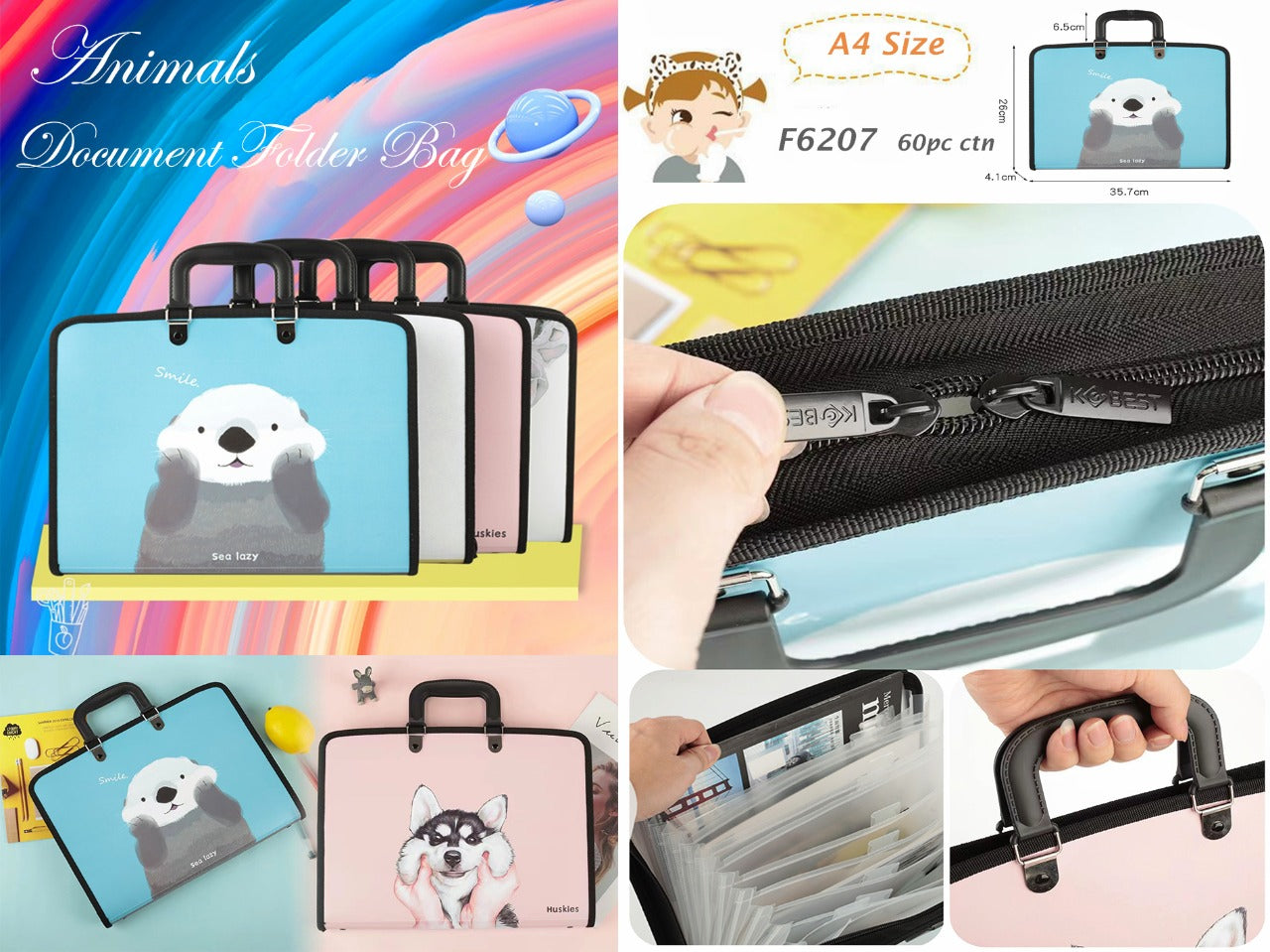 Premium quality Animal Theme Folder Bag