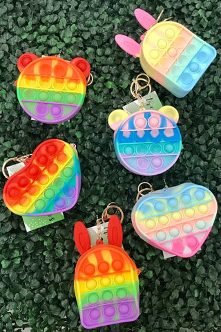 Silicone Coin Purse Pendant Storage Bag for kids ( Random Colour )