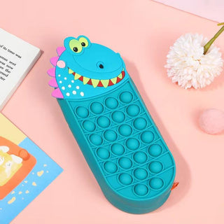 Dino Theme Pop It Pencil Pouch For Kids