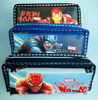 Superhero Theme Double Layer Pencil Pouch For Kids