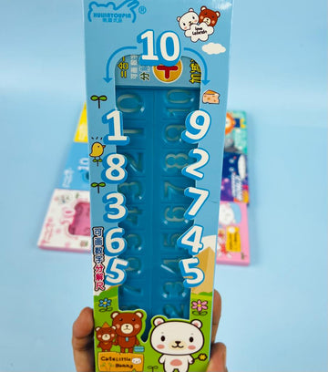Number Lettering Plastic Stencils+ Scale For Kids Boy and Girl ( Random Colour)
