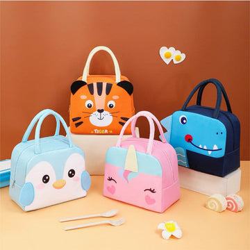 Cute 3d design Animal Printed Insulated  Lunch bag for kids