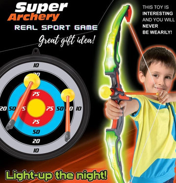 Glow light Led Archery Set with Targets, Suction Cup Arrows and Quiver