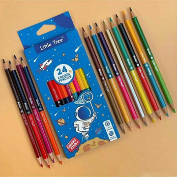 Magical Galaxy and Unicorn Double-Sided Pencil Colors Set (12 Pencils with 24 colors)