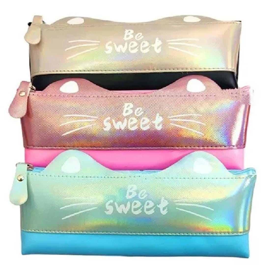 Playful Meow Cat Print Pencil Case