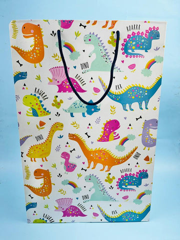 Colorful Dino themed Paper bags - Pack of 10