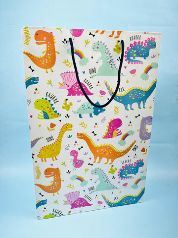 Colorful Dino themed Paper bags - Pack of 10