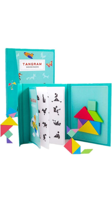 Tangram Travel Game / Magnetic Puzzle Book Game For Kids