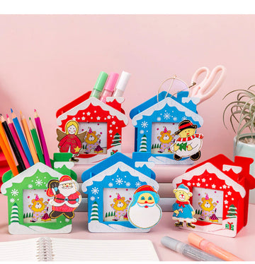 New Attractive Santa claus Wooden Pen Pencil Container Holder (Random design)