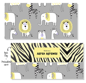Personalised Envelope - Zebra n Friends (20pcs)  (PREPAID ONLY)