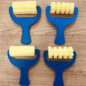 Amazing sponge paint brush set For Kids (single handle with Five artistic Sponge)