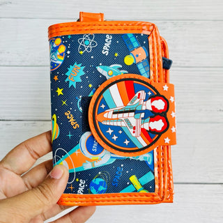 Premium Quality Colorful Theme Canvas Cross Body Clutch Wallet for Kids - One Zip Pocket for Cash and Cards, One Coin Pocket, and Adjustable Strap