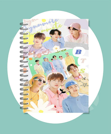 New K_ pop BTS Printed Spiral Bounded Rulled Notebook For School Student ( Random design )