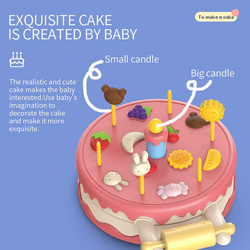 Birthday Cake clay moulding DIY Set with Candles Toy