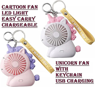Creative Unicorn Portable Mini Fan / Unicorn USB Chargeable Fan /Portable Travel Fan for Kids