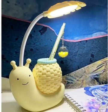 Cute snail Design Multifunctional USB Charging LED lamp with Pen Stand (Outer Box Damage)