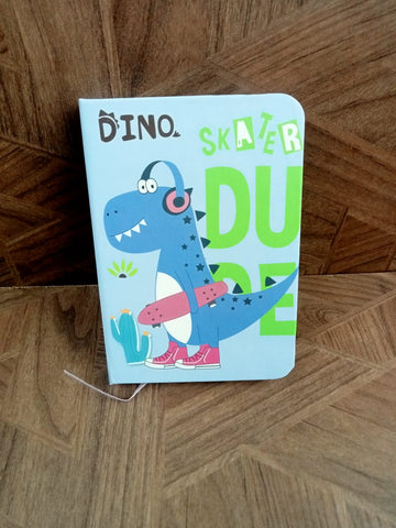 Mini Dino Theme Pocket Friendly Agenda Notebook Diary - A7 Size