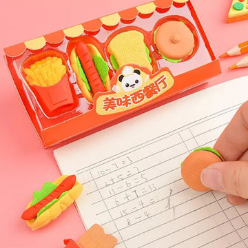4 pcs food theme Eraser set