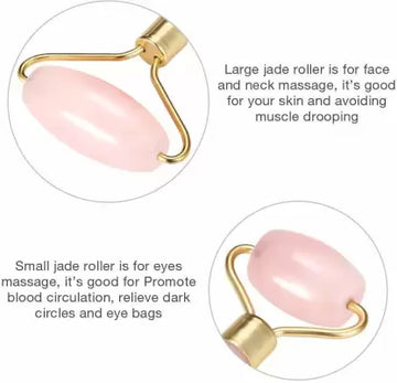 Premium Quality Rose Quartz Jade Facial Massage Roller