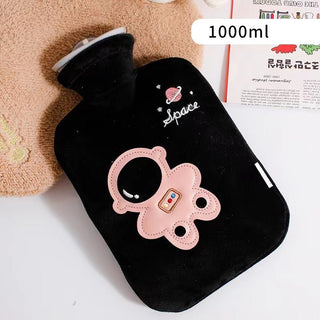 Cute Space Print Plush Hot Water Bag For Pain Relief - 1000ml