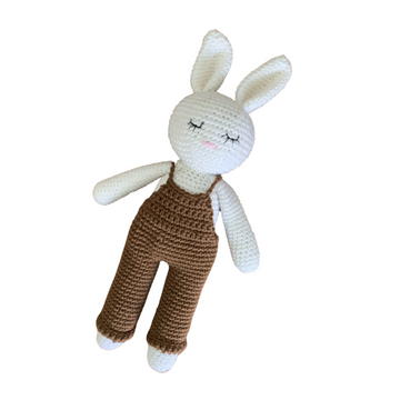 Cute Handmade Cotton White Bunny Crochet Squishy Soft Toy for Kids & Toddler Baby
