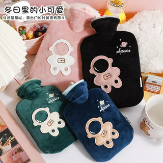 Cute Space Print Plush Hot Water Bag For Pain Relief - 1000ml