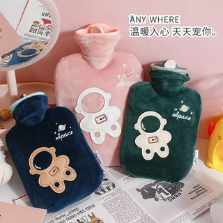 Cute Space Print Plush Hot Water Bag For Pain Relief - 1000ml