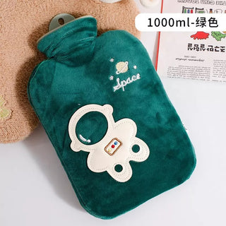 Cute Space Print Plush Hot Water Bag For Pain Relief - 1000ml