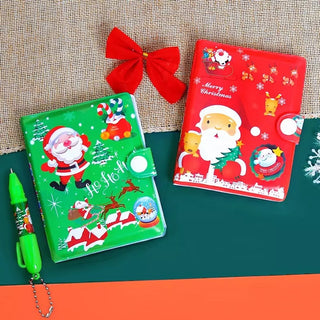 Christmas Theme Small Pocket Notebook with Pen